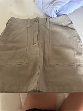 Monrow Khaki Utility Mini Skirt